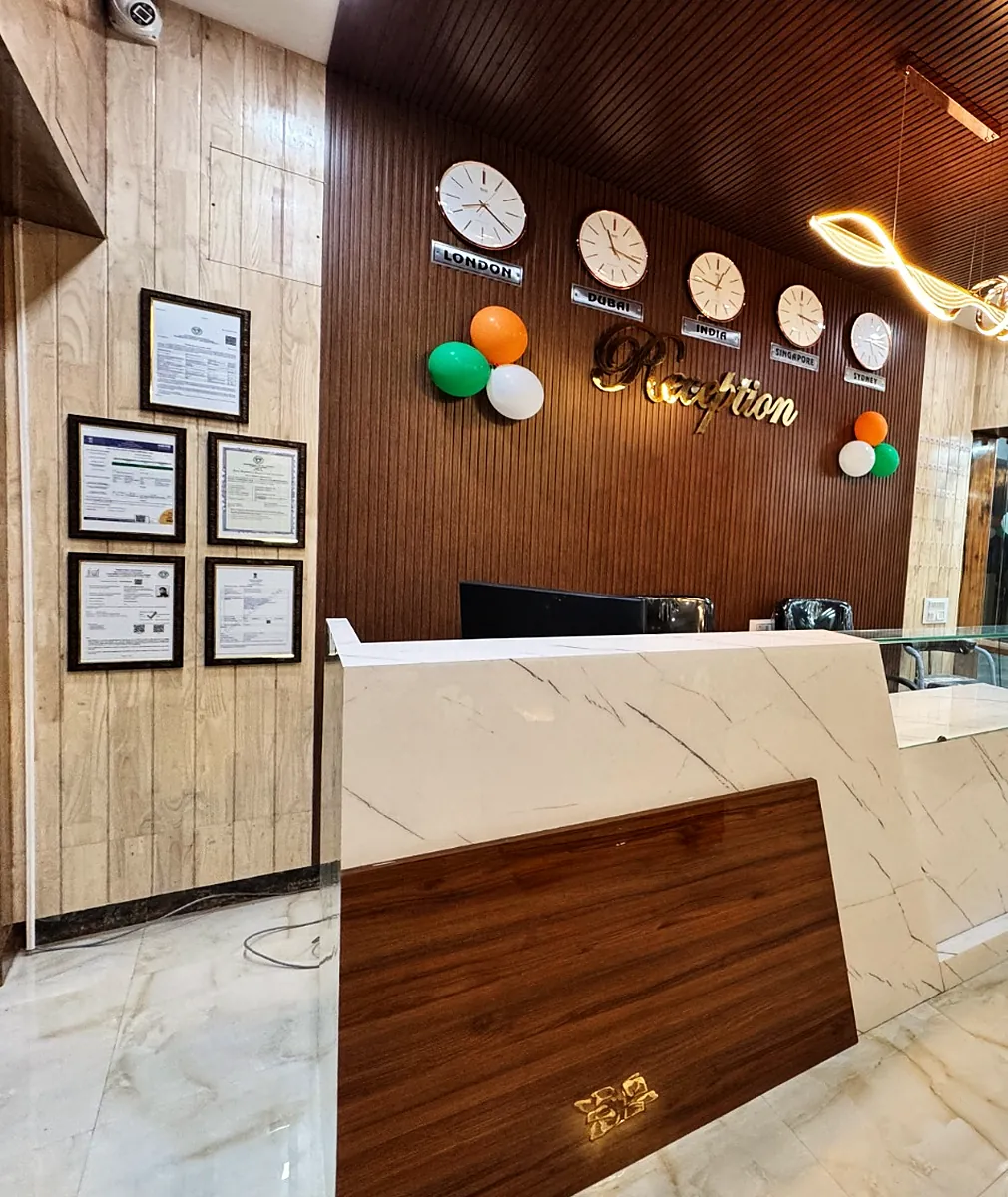 The reception desk at Hotel Hyderabad Pulse